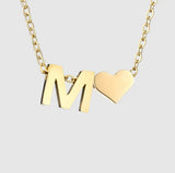 18K Heart Initials Necklace