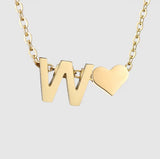 18K Heart Initials Necklace