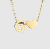 18K Heart Initials Necklace