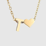 18K Heart Initials Necklace