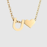 18K Heart Initials Necklace