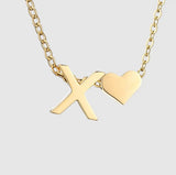 18K Heart Initials Necklace