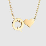 18K Heart Initials Necklace