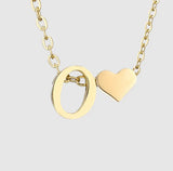 18K Heart Initials Necklace