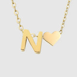 18K Heart Initials Necklace