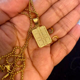 18K Gold Square initials Necklace | Anklet