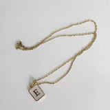 18K Gold Pearlescent initials Necklace