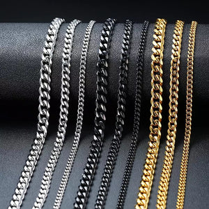 18k Gold Silver Black Curb Link Necklace