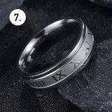 Brush Steel Rings Roman Emblem