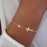 14k Gold Cross Necklace Bracelet Anklet