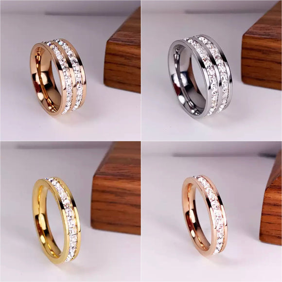 18k Crystal Band Ring