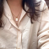 18K Gold Pearlescent initials Necklace