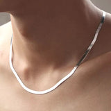 18k Herringbone Snake Necklace