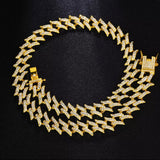 18k Gold Crystal Cuban Links Necklace Bracelet Watch