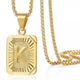 18K Gold Square initials Necklace | Anklet